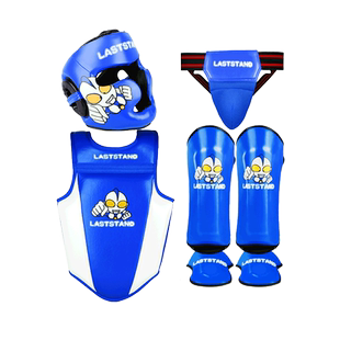 专业儿童散打搏击护具全套装男女泰拳拳击训练加厚护头胸腿装备包