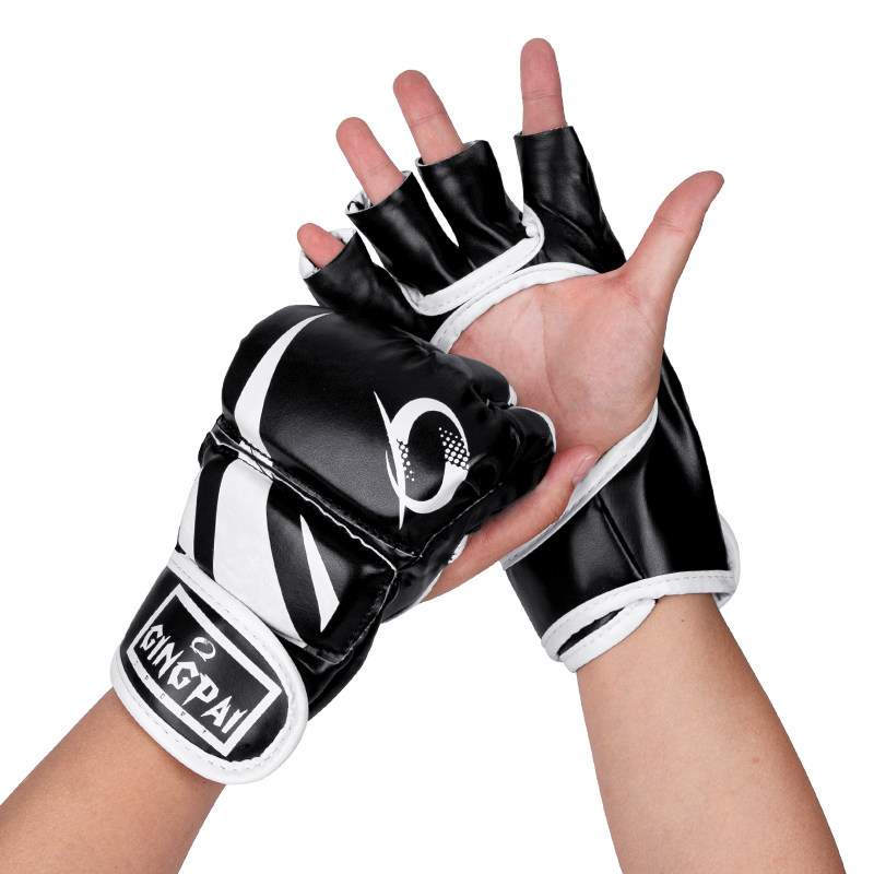 MMA 권투 장갑 반 손가락 권투 장갑 산다 싸우는 손가락 UFC 성인 싸움 훈련 샌드백 무에타이