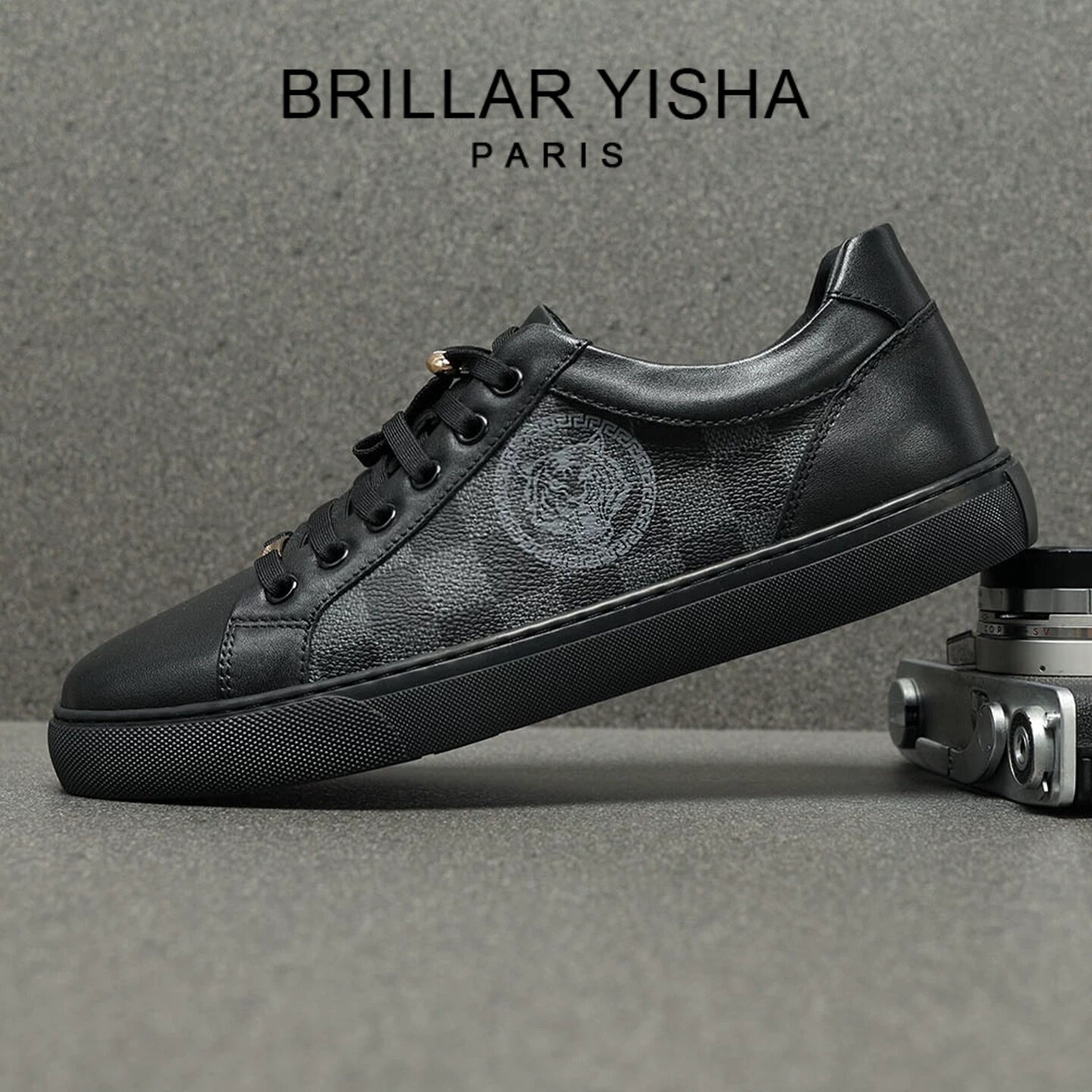 BRILLAR YISHA欧洲站真皮板鞋男2026夏季新款低帮软底透气休闲鞋