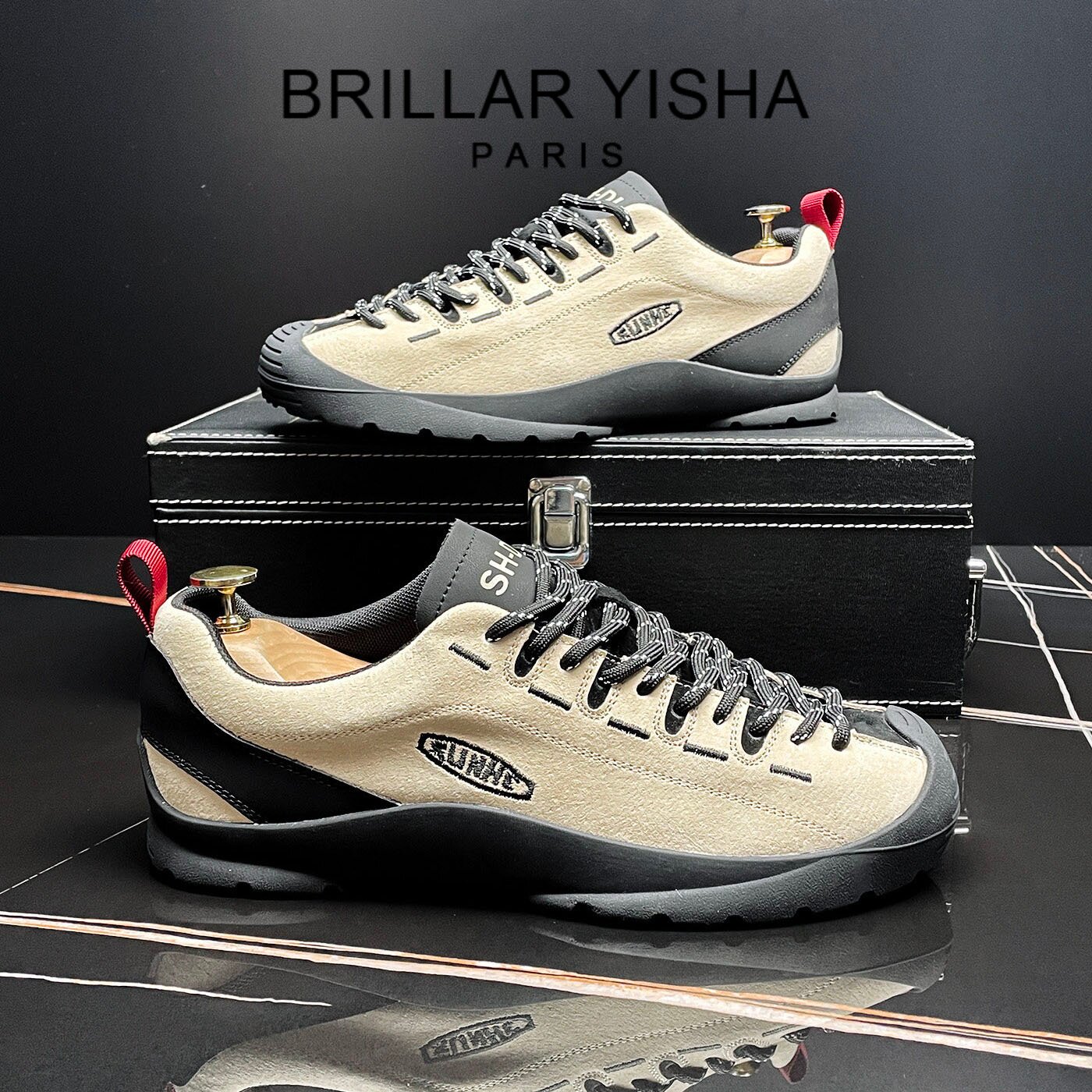 BRILLARYISHA磨砂皮德训鞋男士