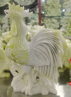 蓝田玉岫岩玉公鸡生肖鸡摆件摆设