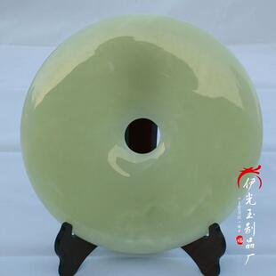 天然阿富汗青和氏璧摆饰玉璧冰玉平安扣摆件招财平安家居玄关摆设