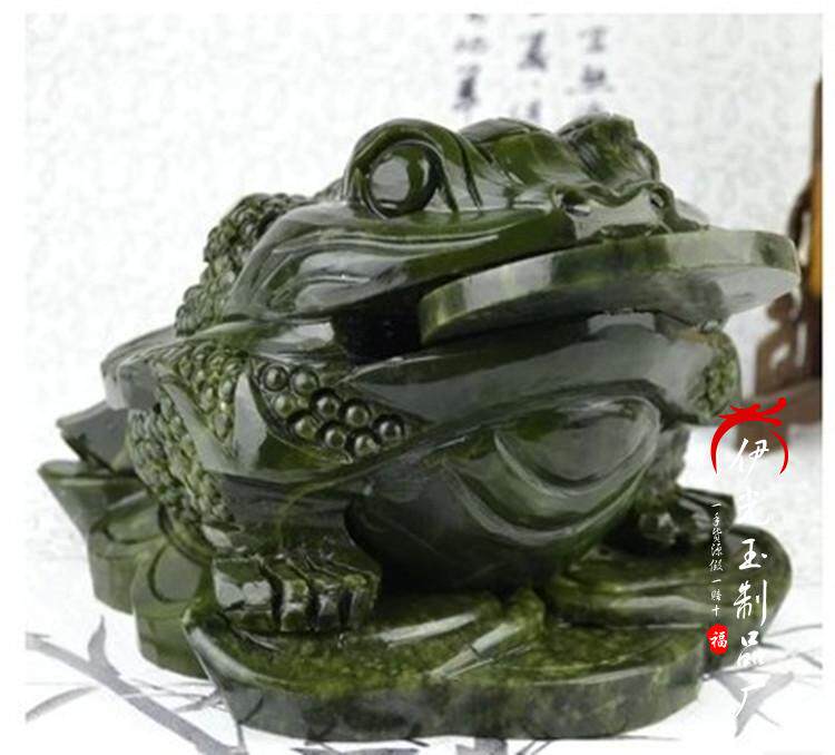 天然南玉金蝉摆件招财青玉三足金蟾蜍乔迁店铺送礼家居玉摆饰摆饰