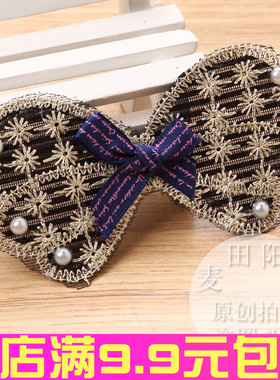 402韩版黑色蕾丝无痕碎发帖头饰成人刘海贴魔术贴发粘发贴发饰品