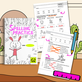 小学英语单词拼写训练美国课堂英语初级高级词汇练习纸高频词描写