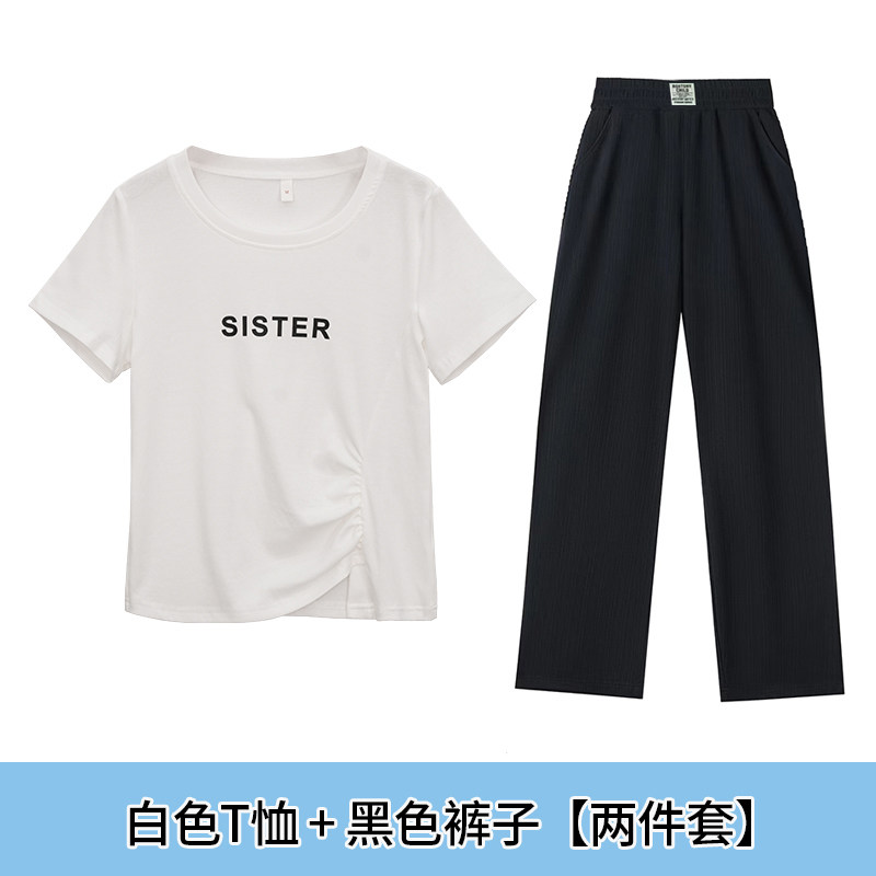 狄雪薇短袖T恤裤子套装女图片
