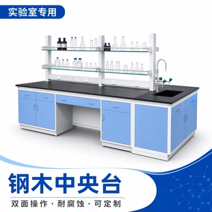 钢木实验台全钢边台化验室操作台水槽台pp中央台全钢边台试验桌