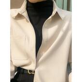 秋冬加厚长袖 叠穿磨毛灯芯绒衬衫 女复古港味内搭2025新款 打底衬衣