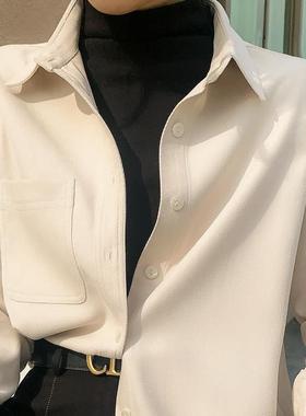 叠穿磨毛灯芯绒衬衫女复古港味内搭2025新款秋冬加厚长袖打底衬衣