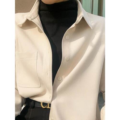 叠穿磨毛灯芯绒衬衫女复古港味内搭2025新款秋冬加厚长袖打底衬衣