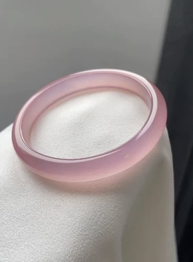 天然玛瑙浅紫色手镯高冰透种淡紫色高冰飘紫玉镯子送人礼物