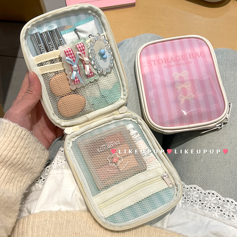 化妆包分区收纳小包女便携式外出2025新款超火迷你旅行防水口红包