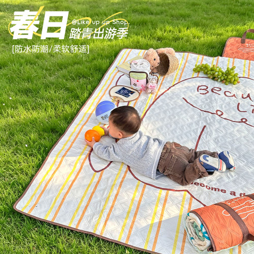 亲子野餐垫加厚防水户外春游露营沙滩垫可折叠便携垫子草坪防潮垫