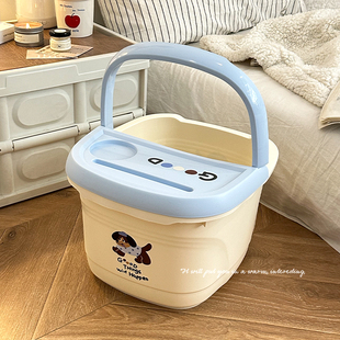养生泡脚桶家用过小腿按摩保温2024新款宿舍儿童洗脚盆便携可移动