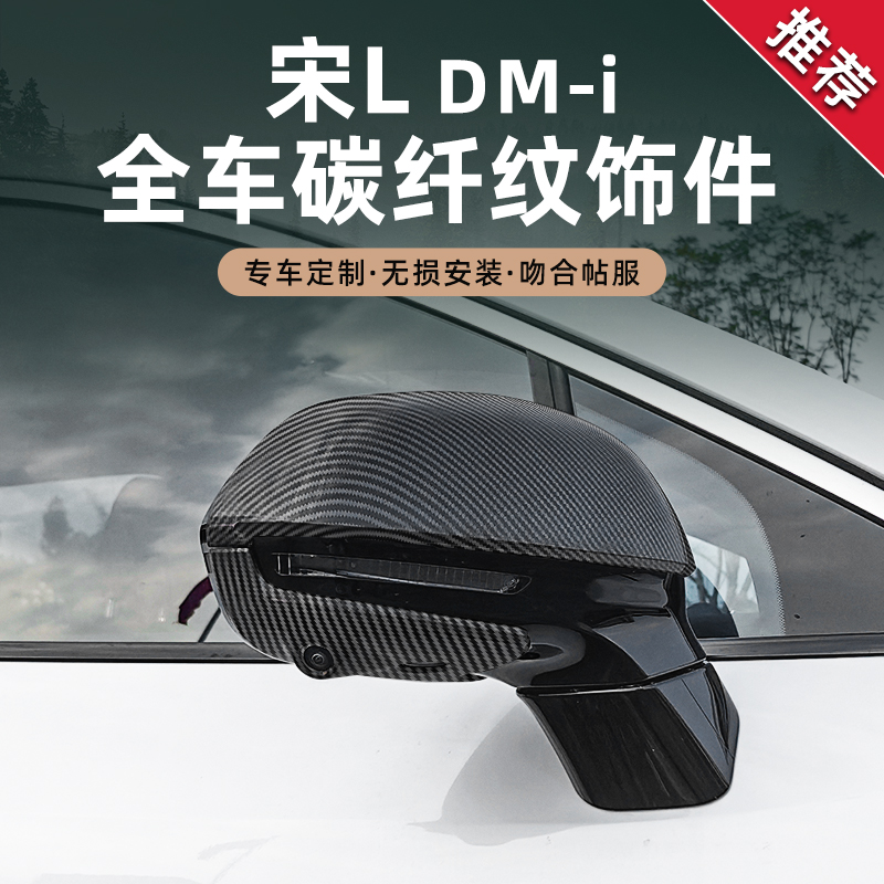 比亚迪宋Ldmi后视镜盖防刮蹭倒车镜保护壳罩雨眉外观装饰改装配件