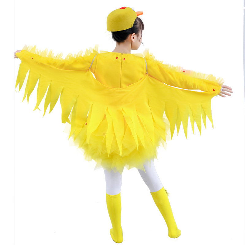 童话剧儿童小鸡演出服女童小鸡也疯狂舞台装幼儿园动物表演服装夏
