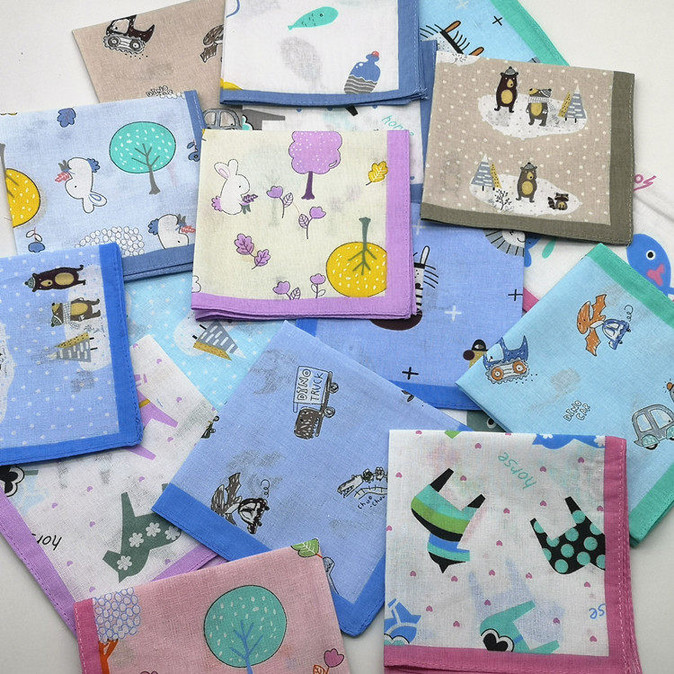 童年回忆纯棉卡通手帕擦汗手绢方巾幼儿园学校折手工老鼠随身方巾