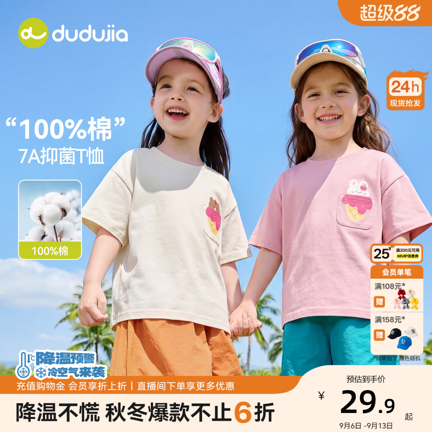 嘟嘟家女童夏季百搭T恤图片