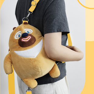 方特熊出没大电影同款熊二的背包雪岭熊风毛绒公仔双肩背包