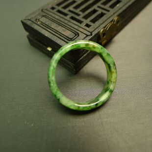 #A731 23号圈口黄加绿天然A货老翡翠戒指指环