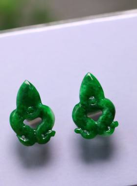 满色辣绿天然A货老翡翠剪刀花片