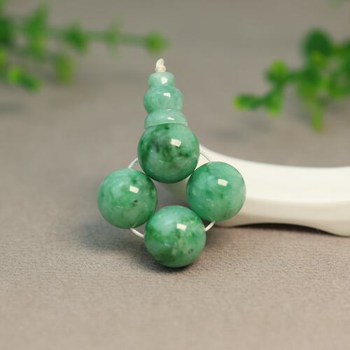 缅甸天然A货翡翠素珠子三通佛头