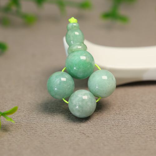天然A货翡翠珠子三通佛头