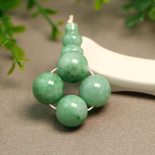 天然A货翡翠素面珠子三通佛头