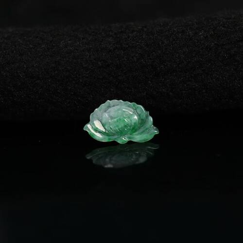 天然翡翠莲花荷花吊坠花片裸石