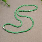 H701一条冰种满绿天然A货翡翠小米珠小圆珠子项链手链