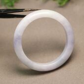 E357 57号圈口冰糯种飘紫花天然A货翡翠手镯