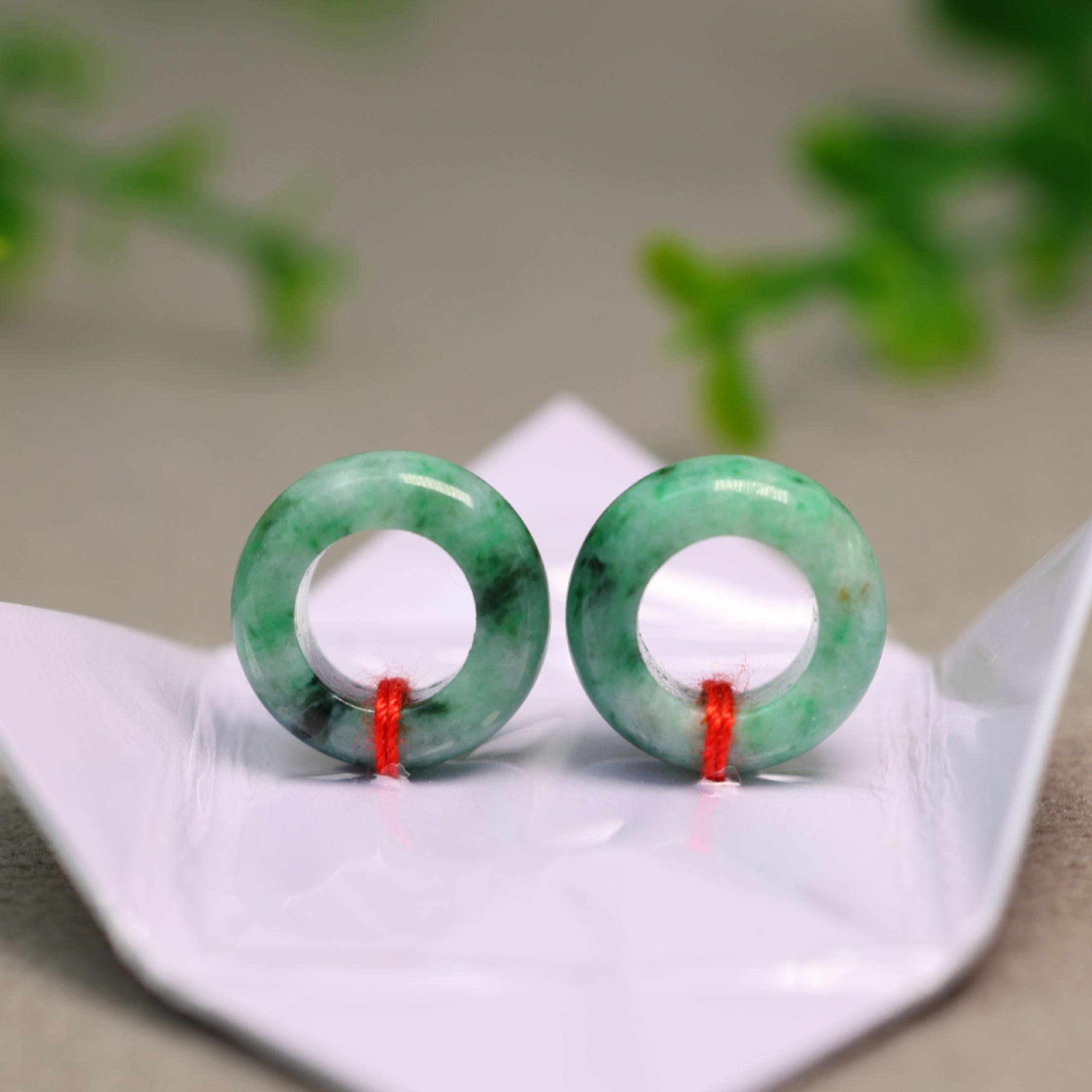 #K562一对辣阳绿缅甸天然A货翡翠小环甜甜圈跑环,珠宝/钻石/翡翠,翡翠裸石/蛋面,淘宝优惠券,粉丝福利购,淘宝优惠卷