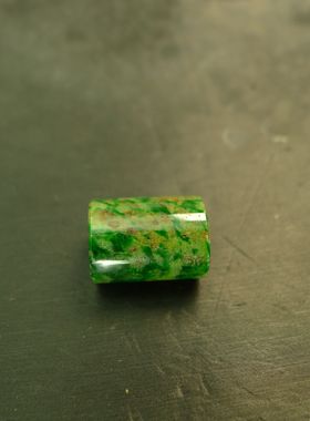 #G195黄加绿缅甸天然A货翡翠路路通转运珠桶珠吊坠