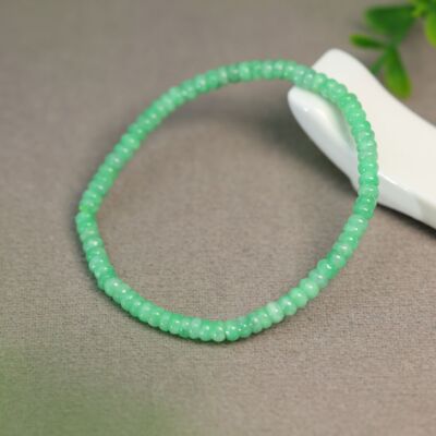 天然A货翡翠算盘珠子隔珠手串