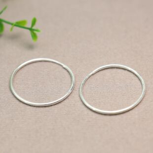 一对足银大耳圈 万能圈999纯银耳环 H676