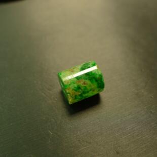 E913黄加绿天然A货翡翠路路通桶珠转运珠吊坠