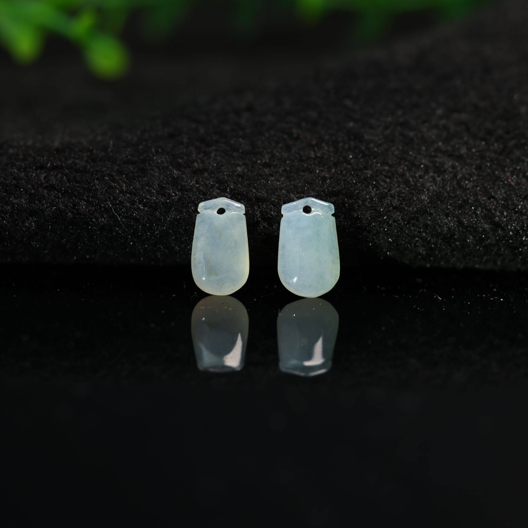 #F640一对冰种天然A货翡翠福袋小吊坠坠角,珠宝/钻石/翡翠,翡翠裸石/蛋面,淘宝优惠券,粉丝福利购,淘宝优惠卷