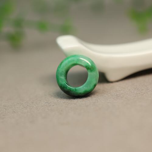 缅甸天然A货翡翠圆圈小环