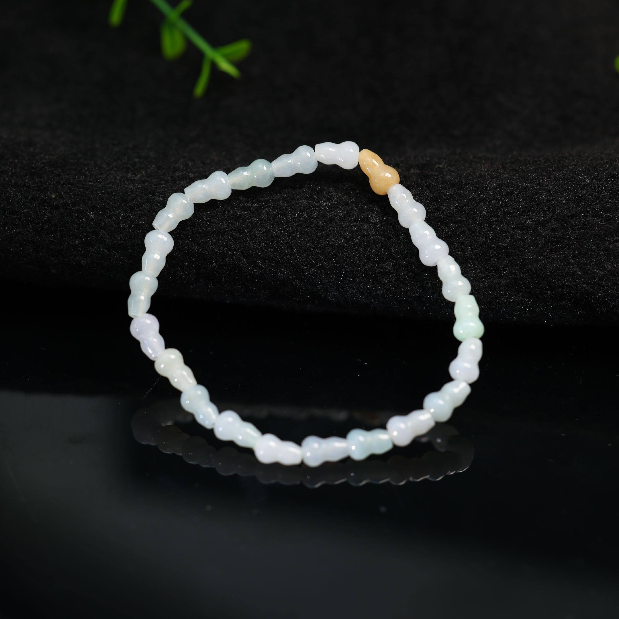 #J289白冰缅甸天然A货翡翠葫芦手链手串,珠宝/钻石/翡翠,手链/手串,淘宝优惠券,粉丝福利购,淘宝优惠卷