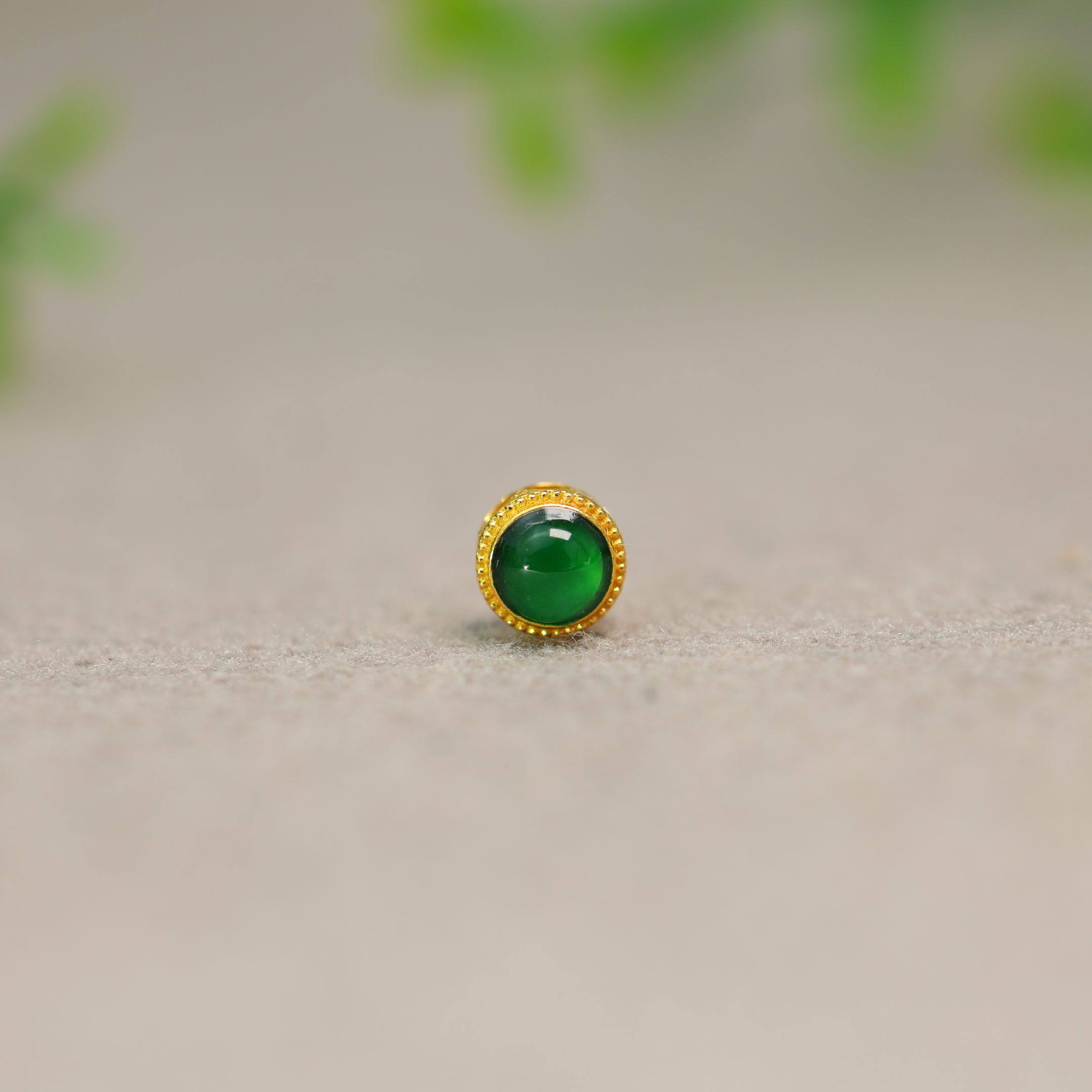 #K274 18K金镶嵌冰种满绿天然A货翡翠圆形蛋面小香盒 DIY手链配件,珠宝/钻石/翡翠,翡翠裸石/蛋面,淘宝优惠券,粉丝福利购,淘宝优惠卷