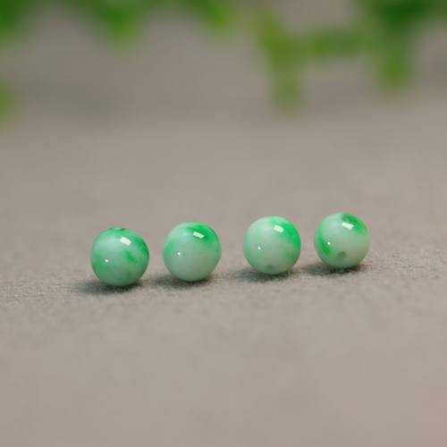 缅甸天然A货翡翠素面圆珠子
