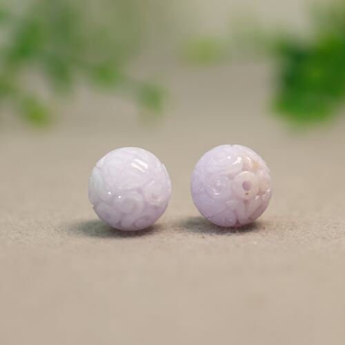 缅甸天然A货翡翠雕花珠子