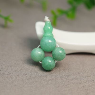 天然A货翡翠素面珠子三通佛头