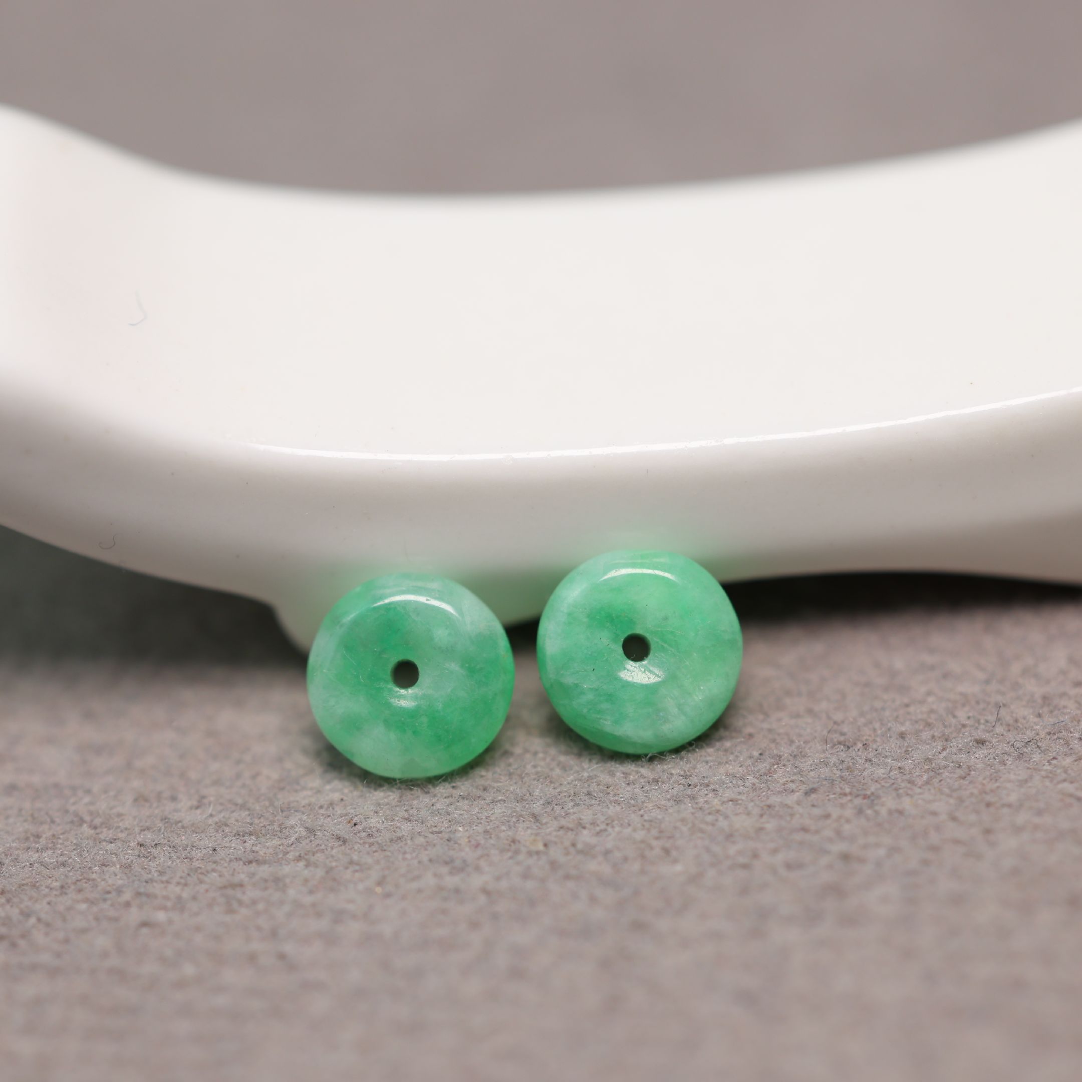 天然A货翡翠小平安扣隔片