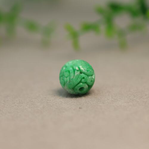 阳绿缅甸天然A货翡翠雕花珠子