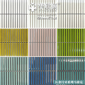 华欣硕窑变月牙长条马赛克陶瓷墨绿蓝奶白黄色阳台背景墙浴室瓷砖