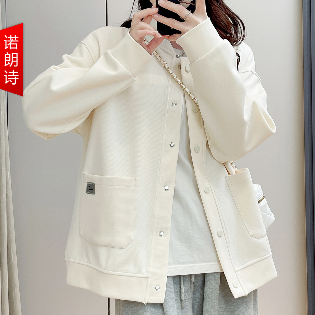 胖mm大码女装外套棒球服领休闲上衣宽松显瘦百搭运动夹克开衫秋秋
