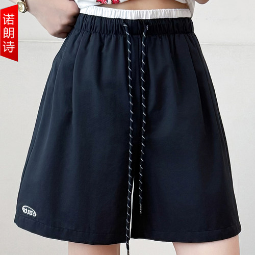 大码女裤胖mm运动休闲短裤刺绣款