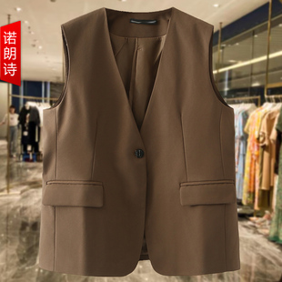 女装 新款 时尚 马甲2025秋装 女士通勤穿搭坎肩外套 简约气质西装 大码