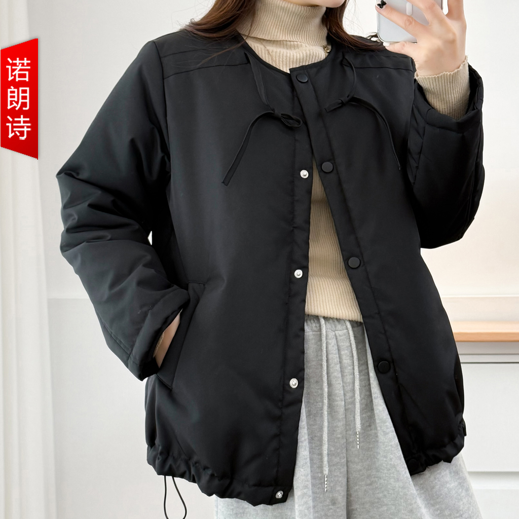 大码女装简约百搭棉服外套冬